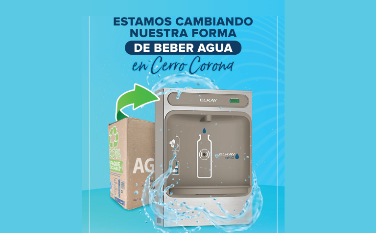 Nuevos dispensadores de agua en Cerro Corona evitan el uso de 3 mil botellas de plástico
